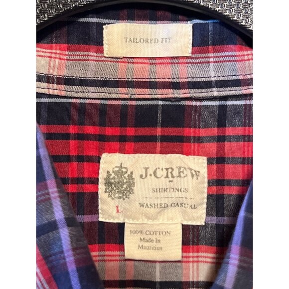 J. Crew Mens Plaid Long Sleeve Button-Down Shirt Size L - Picture 8 of 11